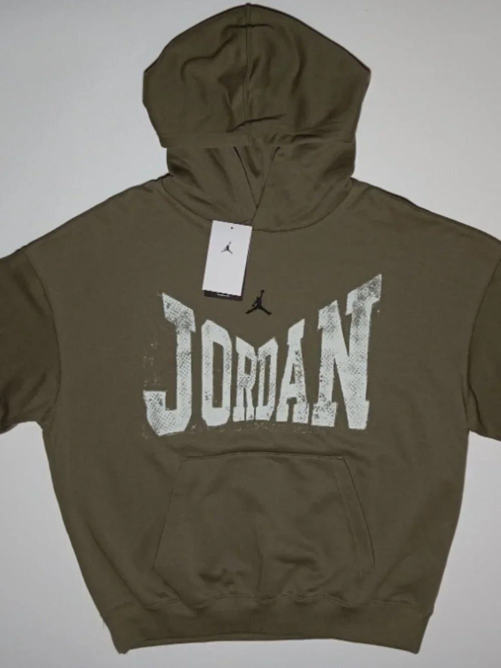 NIKE JORDAN Brooklyn Men's Collegiate Pullover Hoodie Medium Olive L HV0093-222
